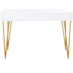 Pine Two Drawer Desk - White/Gold - Safavieh -My home GUEST 1fd2895d fd2e 4303 99be fab21751ed58