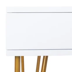 Pine Two Drawer Desk - White/Gold - Safavieh -My home GUEST 26793570 a289 43dc a234 214fc47941cc