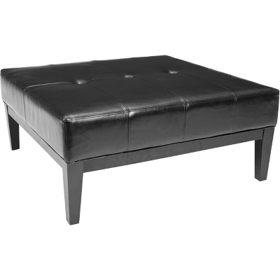 Fulton Large Square Cocktail Ottoman - Black - Safavieh 4 Fulton Large Square Cocktail Ottoman - Black - Safavieh - Image 2