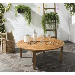 Front Page 17 Danville Round Table - Indoor/Outdoor - PAT6715 - Natural - Safavieh