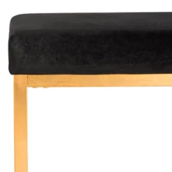 Rowan Contemporary Glam Square Ottoman - Black/Gold - Safavieh -My home GUEST 83820b93 a153 4825 aaf2 494a5a088d5a
