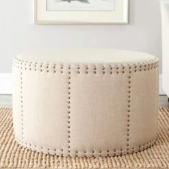 Sherri Cocktail Ottoman W/ Nail Heads - Safavieh